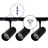 Complete Set 1-Phase Rail 1 Meter Black | incl. 3x Spot + GU10 2700K 3W Dimmable + End Cap, Power Connector 