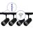 Complete Set 1-Phase Rail 2 Meter Black | incl. 4x Spot + GU10 2700K 3W Dimmable + End Cap, Power Connector and I-Connector